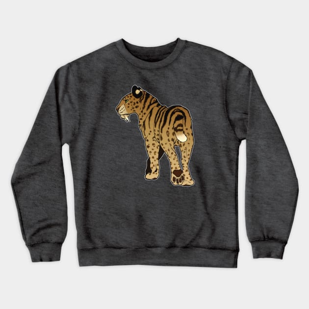 Striped Smilodon Crewneck Sweatshirt by TehNessa